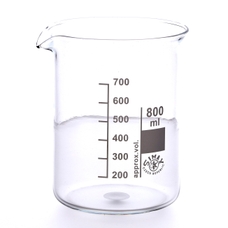 Simax® Glass Beaker, Squat Form: 800ml - Pack of 10